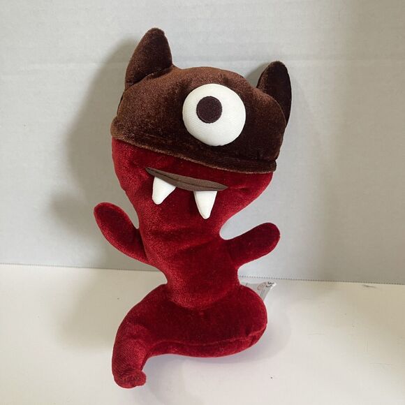 2006 Starbucks HALLOWEEN PALS Red Vampire Cyclops Velvet Plush Devil Ghost - Picture 1 of 3